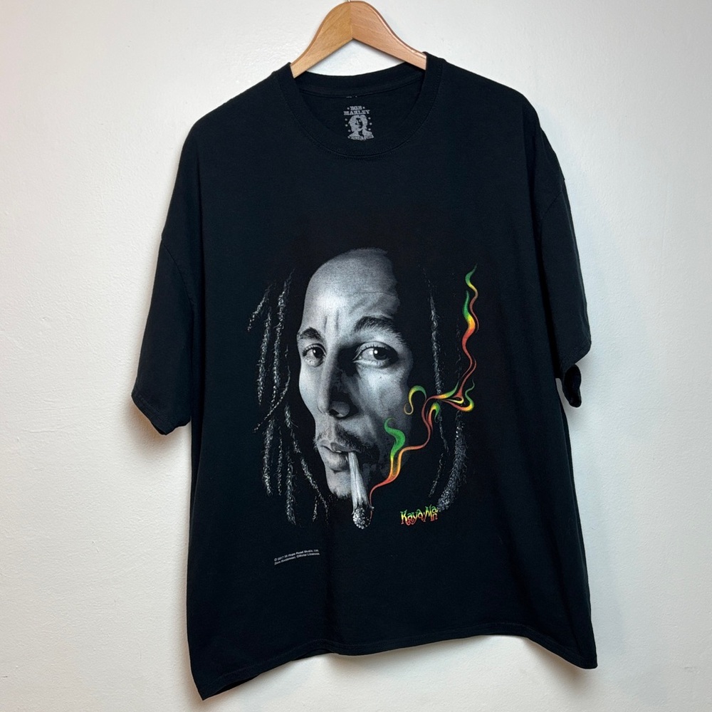 Bob Marley Zion Rootswear Kaya Graphic‎ Men’s T-Shirt Black XXL Reggae Jamaica